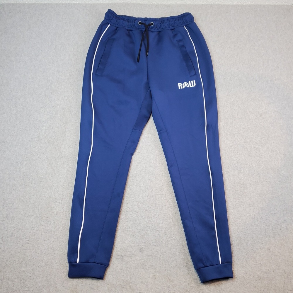 Rawgear Jogger Pants Men's Size Medium M Blue Logo Style RG227 Drawstring Waist